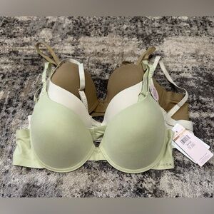 Brand New Danskin Women's Bra Trio - Mint green, Ivory, and Brown